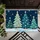Four Folk Art Christmas Trees with Hearts and Snowflakes for Cozy Holiday Entryways Doormat - 5