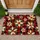 Red Black Buffalo Plaid Poinsettia Holiday Style for Cozy Christmas Kitchen Homes Doormat - 1