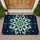 Blue Stained Glass Mandala for Celestial Holiday Entryway and Winter Home Decor Doormat - 1