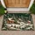 Dark Green Snowy Forest Cabins for Cozy Winter Cabin Living and Rustic Lodge Style Doormat - 1