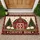 Rustic Red Barn, Sheep and Evergreen Trees for Cozy Country Cottage Holiday Cheer Doormat - 1