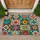 Colorful Floral Mandala Tile Patchwork for Cheerful Bohemian Entryways and Home Decor Doormat - 1