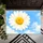 White Daisy on Sky Blue Clouds for Bright Spring Entryways and Cheerful Home Style Doormat - 5