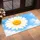 White Daisy on Sky Blue Clouds for Bright Spring Entryways and Cheerful Home Style Doormat - 2