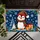 Blue Plaid Penguin Christmas Scene for Festive Winter Entryway Decorating All Season Doormat - 5