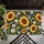 Navy Sunflower And Daisy Blooms For A Cheerful Farmhouse Entryway Welcome Doormat - 5