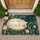Sleeping Cream Cat Among Teal Botanicals for Cozy Cat Lover Home Decor and Calm Spaces Doormat - 1