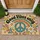 Rainbow Peace Sign and Daisies for Cheerful Boho Everyday Home Entryway Welcome Doormat - 1