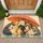 Rainy Day Cat Family Under Coral Umbrella for Cozy Indoor Living and Cat Lovers Gift Doormat - 1