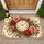 Vintage Rose Bouquet Clock for Timeless Romantic Cottage Home Entryway Decor Style Doormat - 1