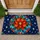 Stained Glass Poinsettia Holiday Decor for Festive Seasonal Home Entryway Style Doormat - 1