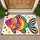 Rainbow Fish with Checker Border for Cheerful Coastal Home Decor and Everyday Living Rooms Doormat - 1