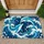 Dolphin Pair and Ocean Waves for Coastal Holiday Home Décor and Marine Life Lovers Doormat - 1