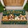 Four Pets Welcome Home Teal Woodgrain Entryway Scene for Dog and Cat Lovers and Families Doormat - 1