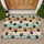 Retro Puppy Paw Prints on Blue Wood for Cozy Pet Lover Homes and Farmhouse Spaces Doormat - 1
