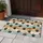 Retro Puppy Paw Prints on Blue Wood for Cozy Pet Lover Homes and Farmhouse Spaces Doormat - 4