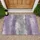 Lavender and Silver Abstract Stripes for a Calm Modern Laundry Room Interior Doormat - 1