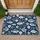Navy Blue Ocean Fish and Seashells for Coastal Summer Home Styling and Beach Lovers Doormat - 1