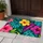 Tropical Hibiscus And Bold Palm Leaves For Colorful Patio And Garden Living Doormat - 4