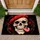 Playful Skull With Red Beret And Pink Tongue For Bold Gothic Home Decor Lovers Doormat - 1