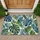 Tropical Blue And Green Leaf Motifs For Relaxed Garden And Coastal Living All Year Doormat - 1