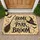 Witch Hat Broom And Bat Halloween Welcome Saying For A Cozy Witchy Home Entrance Doormat - 1
