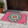 Vibrant Teal And Coral Mandala For Colorful Bohemian Entryway Home Decor Doormat - 4