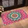 Vibrant Teal And Coral Mandala For Colorful Bohemian Entryway Home Decor Doormat - 2