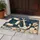 Nautical Blue Whitewashed Planks, Shells and Anchor for Relaxed Coastal Home Living Doormat - 4