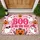 Pink Halloween Ghosts and Smiling Pumpkins for a Cute Spooky Seasonal Home Entryway Doormat - 1