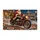 Santa Riding a Vintage Motorcycle Through a Snowy Christmas City for Holiday Home Decor Doormat - 6