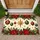 Christmas Poinsettias, Hanging Baubles And Golden Stars For Festive Holiday Entryways Doormat - 1