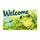 Green Frog and Blue Dragonfly Welcome Scene for Cheerful Nature-Loving Home Decor Doormat - 6
