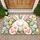 Playful White Bunny with Colorful Easter Eggs for Cheerful Springtime Home Decorating Doormat - 1