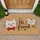 Two Cartoon Cat Faces With Friendly Greeting for Cheerful Cat Lover Home Entry Doormat - 1