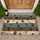 Weathered Teal and Rustic Wood with Scattered Paw Prints for Cozy Pet-Loving Homes Doormat - 1