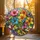Personalized Hibiscus Butterfly Suncatcher – Custom Name Tropical Flower Stained Glass Decor, Christmas Gift for Nana - 2