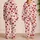 Cranberry Heart Motif for Cozy Romantic Lounging and Sweet Gift Giving Satin Pajamas Set - 2