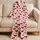 Cranberry Heart Motif for Cozy Romantic Lounging and Sweet Gift Giving Satin Pajamas Set - 5