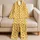Golden Stripe Hearts for Cozy Valentine Mornings and Sweet Everyday Home Lounging Satin Pajamas Set - 5