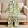 Lemon And Blue Leaf Botanical Motifs For Sunny Summer Lounging Satin Pajamas Set - 5