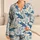Blue Whale Shark Ocean Motifs for Coastal Relaxation and Peaceful Nights by the Sea Satin Pajamas Set - 1