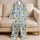Blue Bees And Wildflowers For Countryside Getaways And Relaxed Summer Days For Women Satin Pajamas Set - 5