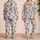 Red Lobster, Blue Coral and Seashells for Coastal Getaways and Relaxed Summer Evenings Satin Pajamas Set - 2
