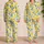 Fresh Lemon and Green Leaf Motifs for Sunny Morning Lounging and Cozy Evenings Satin Pajamas Set - 2