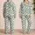 Emerald Bow And Stripe Motifs For Cozy Weekend Lounging And Relaxed Gift Giving Satin Pajamas Set - 2