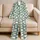 Emerald Bow And Stripe Motifs For Cozy Weekend Lounging And Relaxed Gift Giving Satin Pajamas Set - 5