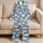 Sleepy Cloud And Golden Star Sky For Dreamy Spring Summer Lounging Gift For Her At Home Satin Pajamas Set - 5