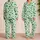 Green Clover Motifs for a Cozy St. Patrick's Day at Home, Cheerful Gift for Her Satin Pajamas Set - 2