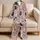 Playful Kittens And Garden Blossoms For Relaxed Springtime Lounging At Home Satin Pajamas Set - 5